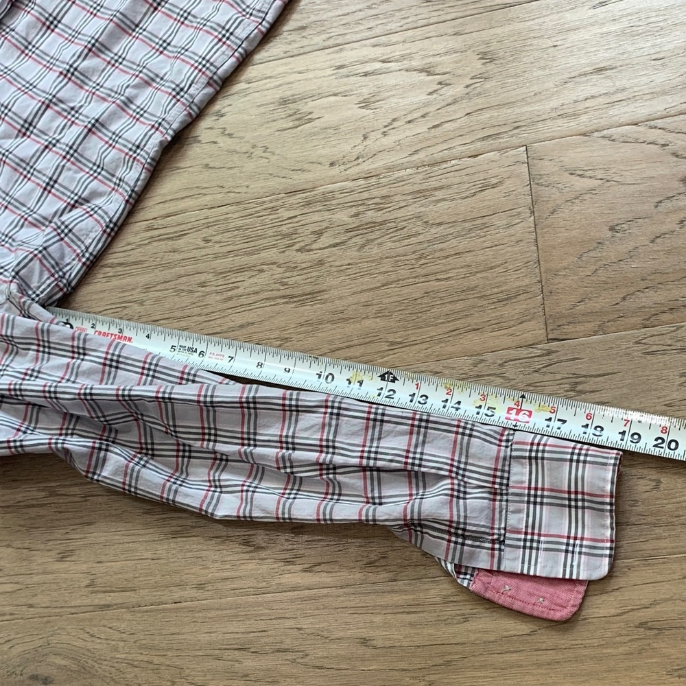 Hugo Boss Pink and White Plaid Button-Down Shirt Regular Fit Size Small - Picture 9 of 10